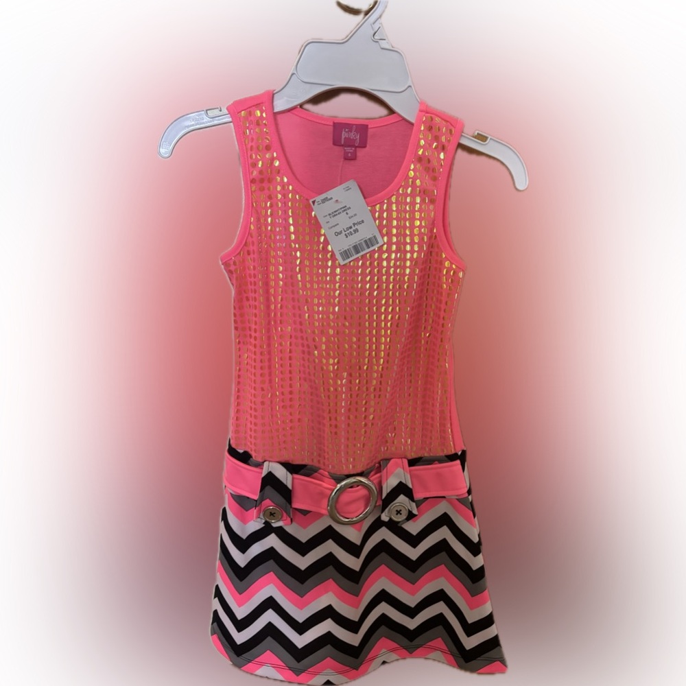 NWT- New Pinky Sparkly girls dress.